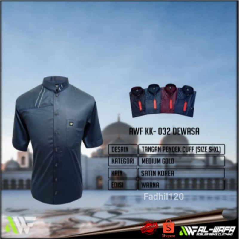 AL-WAFA koko lengan pendek satin korea warna terbaru