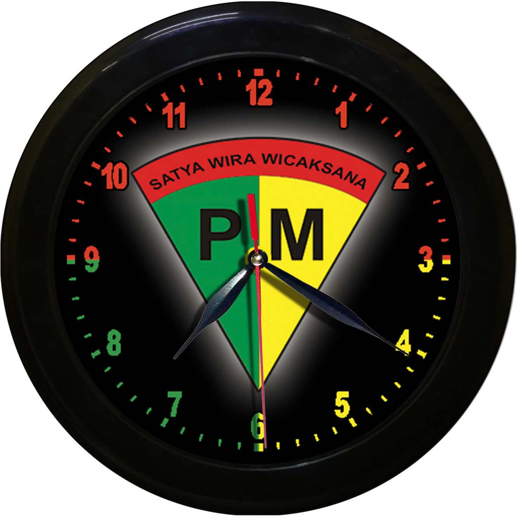 JAM DINDING POLISI MILITAR - PM  (DIAMETER 30 CM)