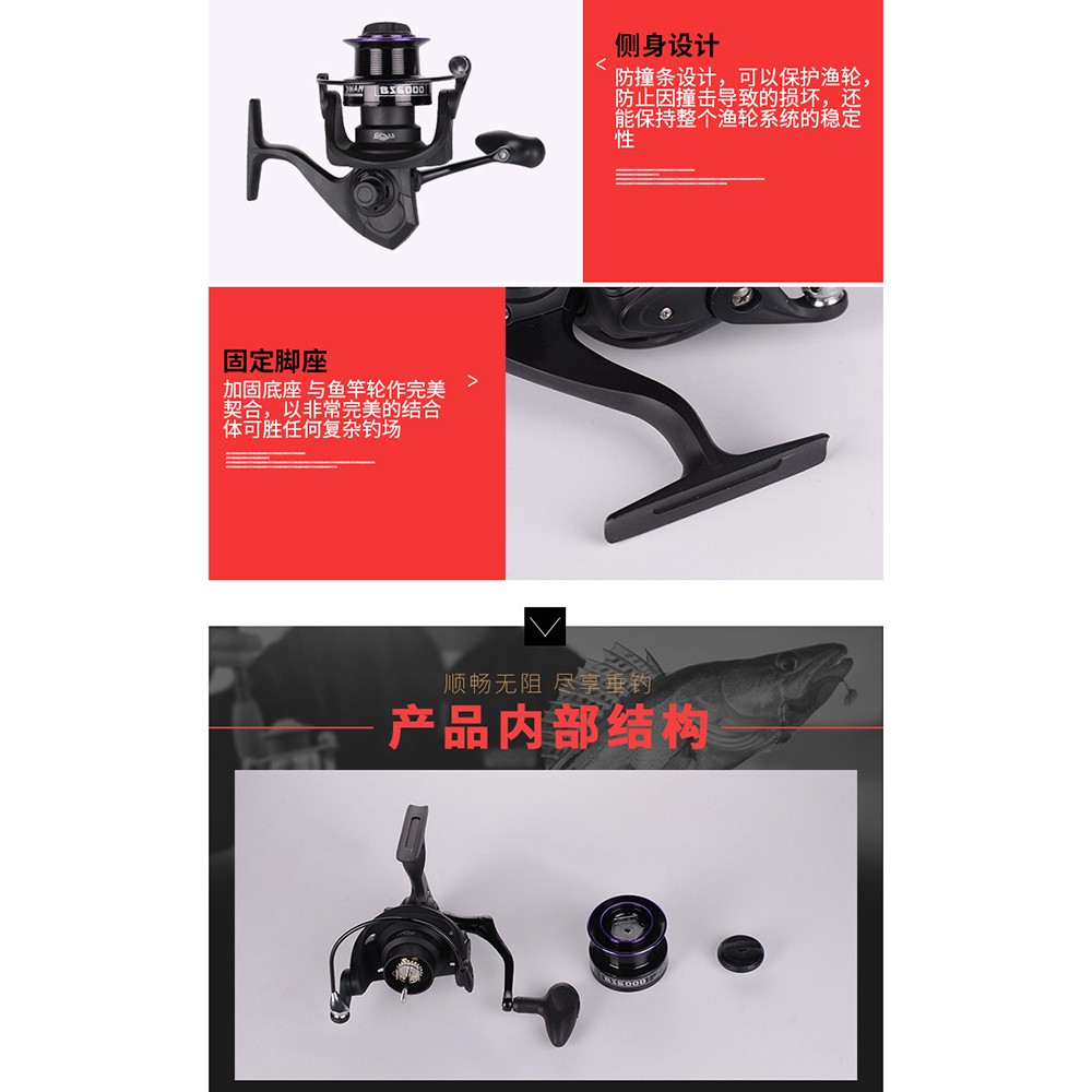 Reel Pancing Gulungan Pancing Fishing Reel BS4000 5.2:1 12+1 Ball Bearing Bahan Aluminium