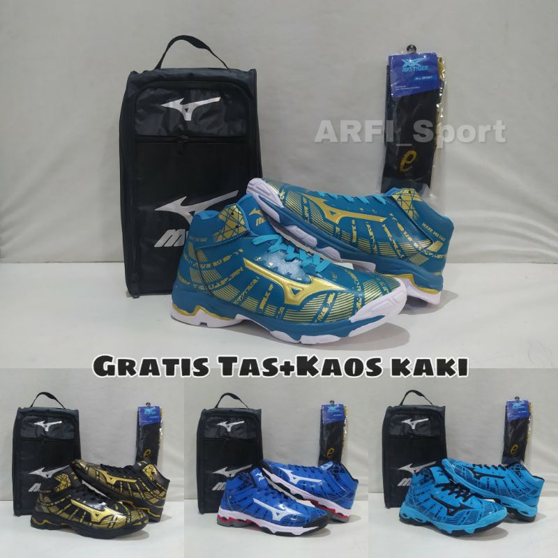 Sepatu Voli Mizuno Voltage/Sepatu VoliMizuno  Murah & Terbaru/Sepatu Voli Free Tas+Kaos kaki / Sepat