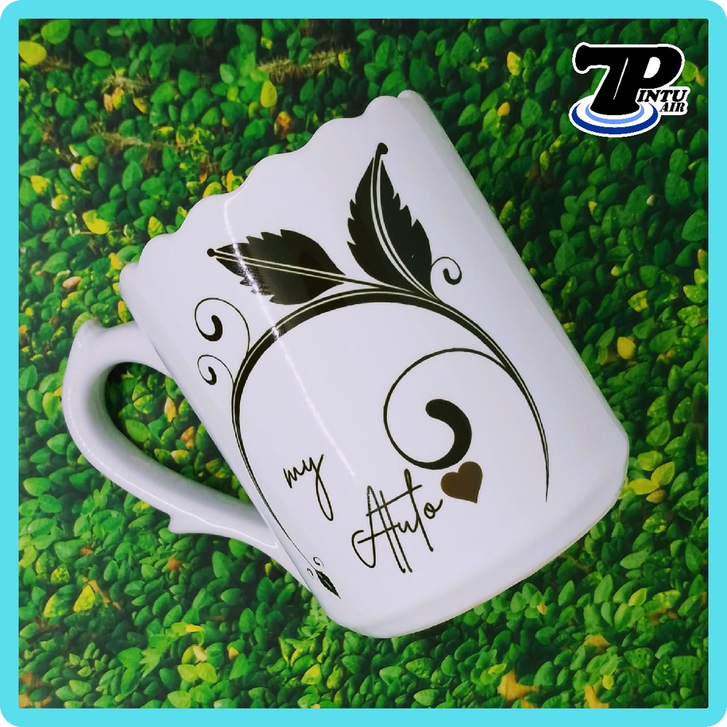 MUG Custom Model Ulir (Free Desain Foto dan Tulisan)