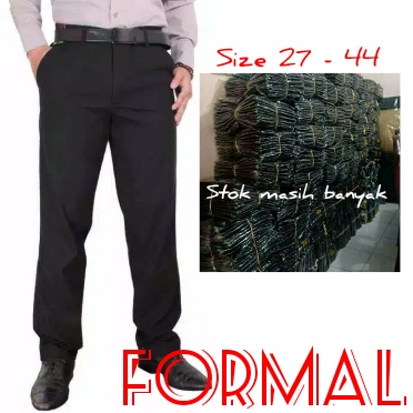 celana kerja pria panjang hitam size 27-44