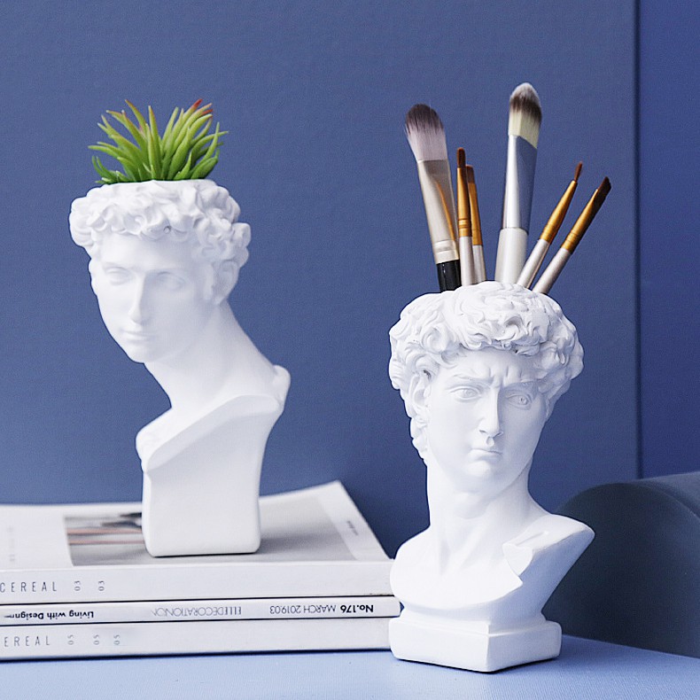 Patung pot tempat pensil romawi dekorasi hiasan estetik kado hadiah pajangan | MENDEKOR Granda