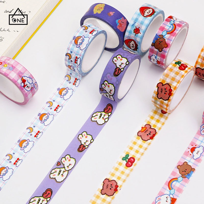 COD❤1 Pc Hewan Lucu Washi Tape Decor Masking Tape Jurnal Scrapbook Dekorasi DIY A one