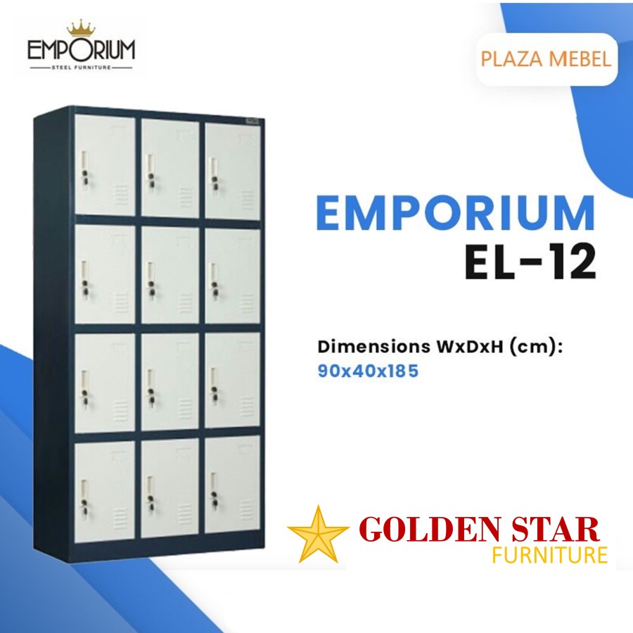 Lemari Loker Locker Cabinet Besi 12 Pintu helm Emporium / informa