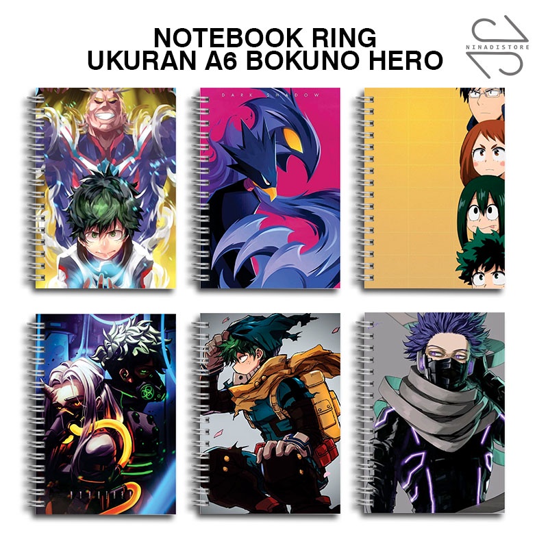 

Buku Tulis Catatan buku notebook buku diary Notebook Ring Spiral A6 60 Lembar koleksi gambar Anime Bokuno Hero Part 4