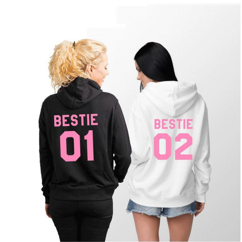 S - XXXXXL(6XL) Hoodie Bestie Gift for Best Friend BESTIE 01 BESTIE 02 Matching Hoodies COUPLE Bff BIGSIZE Jaket Persahabatan OVERSIZE Jaket Jumper Jumbo Loose Long Sweater pria Wanita 5XL 4XL 3XL 2XL XL L M