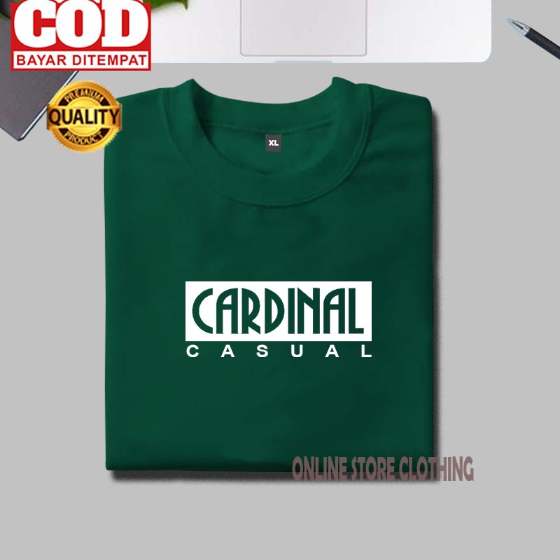 Baju Kaos Pria Wanita Lengan Pendek / T-shirt Distro Pria Logo Cardinal Casual Blok Putih / Baju Kao