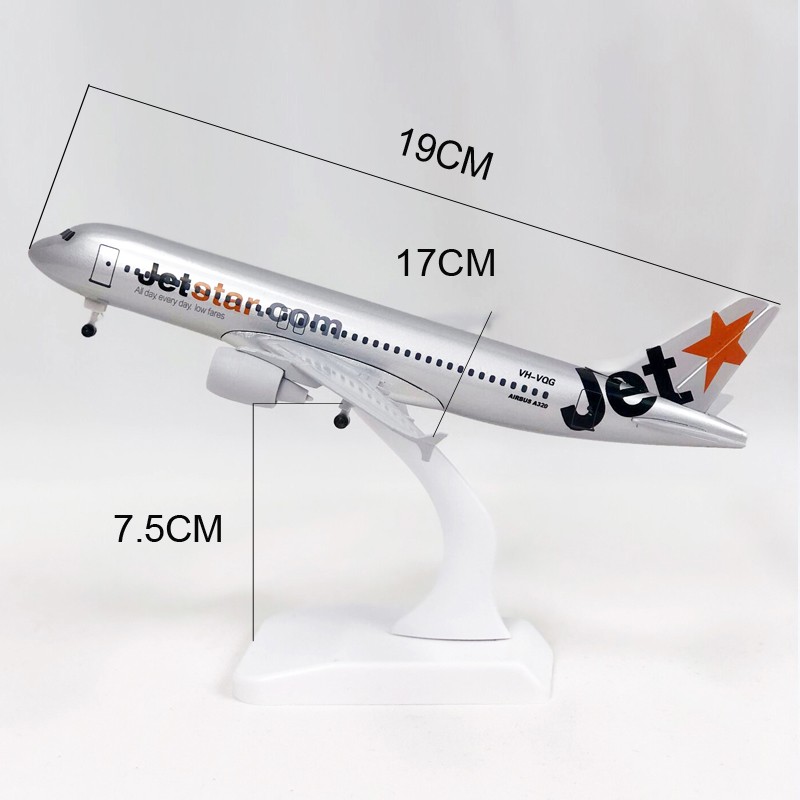 Jetstar Airways A320 Model Pesawat Jet Airbus 320 Diecast Alloy Metal 20CM