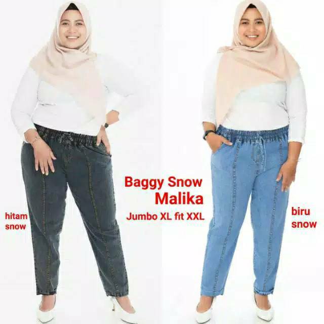  CELANA  JEANS  WANITA BAGGY  PANTS  SNOW MALIKA JUMBO  FIT LP 