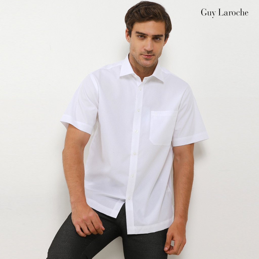 Kemeja Pria Lengan Pendek Guy Laroche Axel Clean Putih