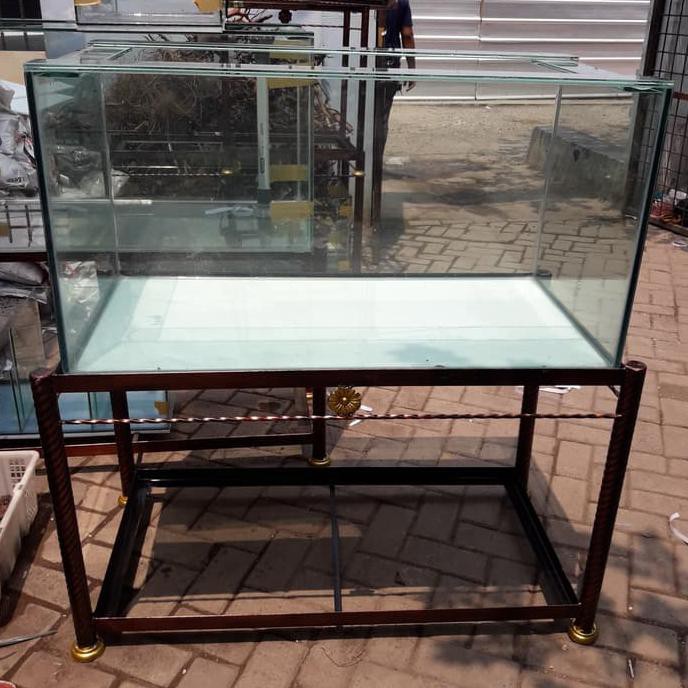 Baru Aquarium 100X50X50 Kaca Full 8 Mili +Rak Besi Ulir 100X50