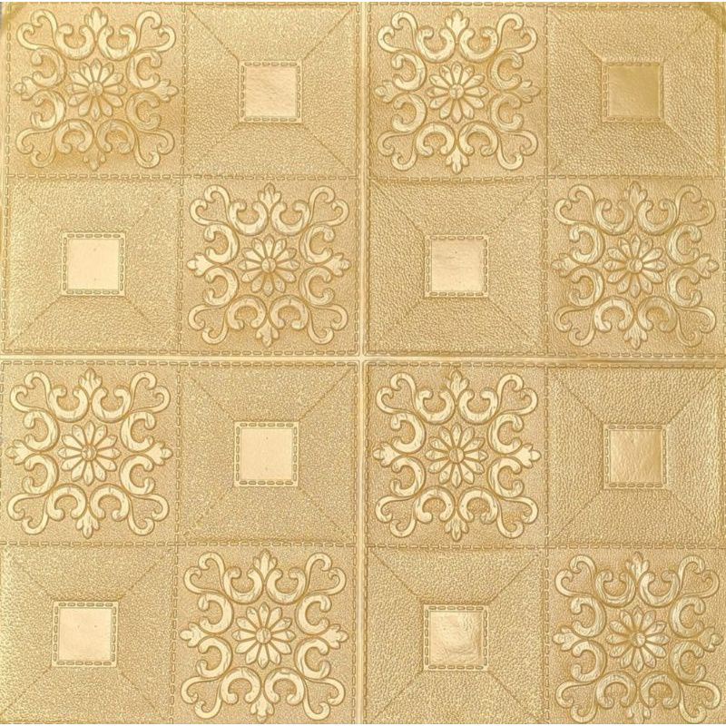 WALLPAPER 3D MOTIF BATIK CLASIC 70X70CM TEBAL 3MM-BATIK GOLD POLOS