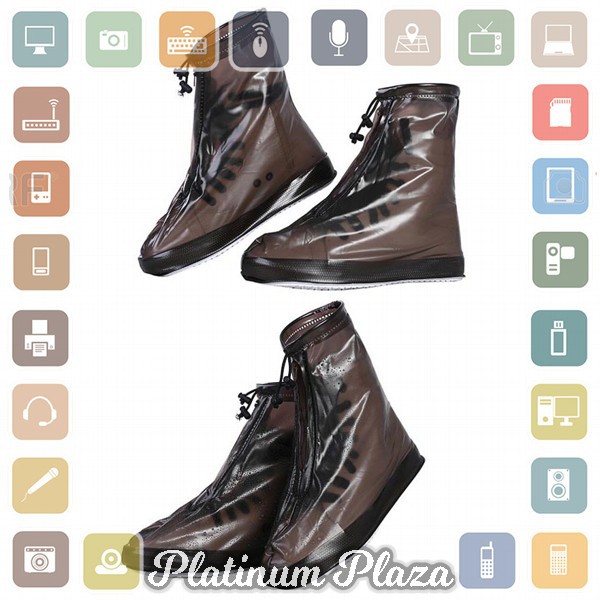 GIANTEX Cover Hujan Sepatu Waterproof Semi Transparent Size XL - Z-D203-1 - Coffee`XPMAGA-