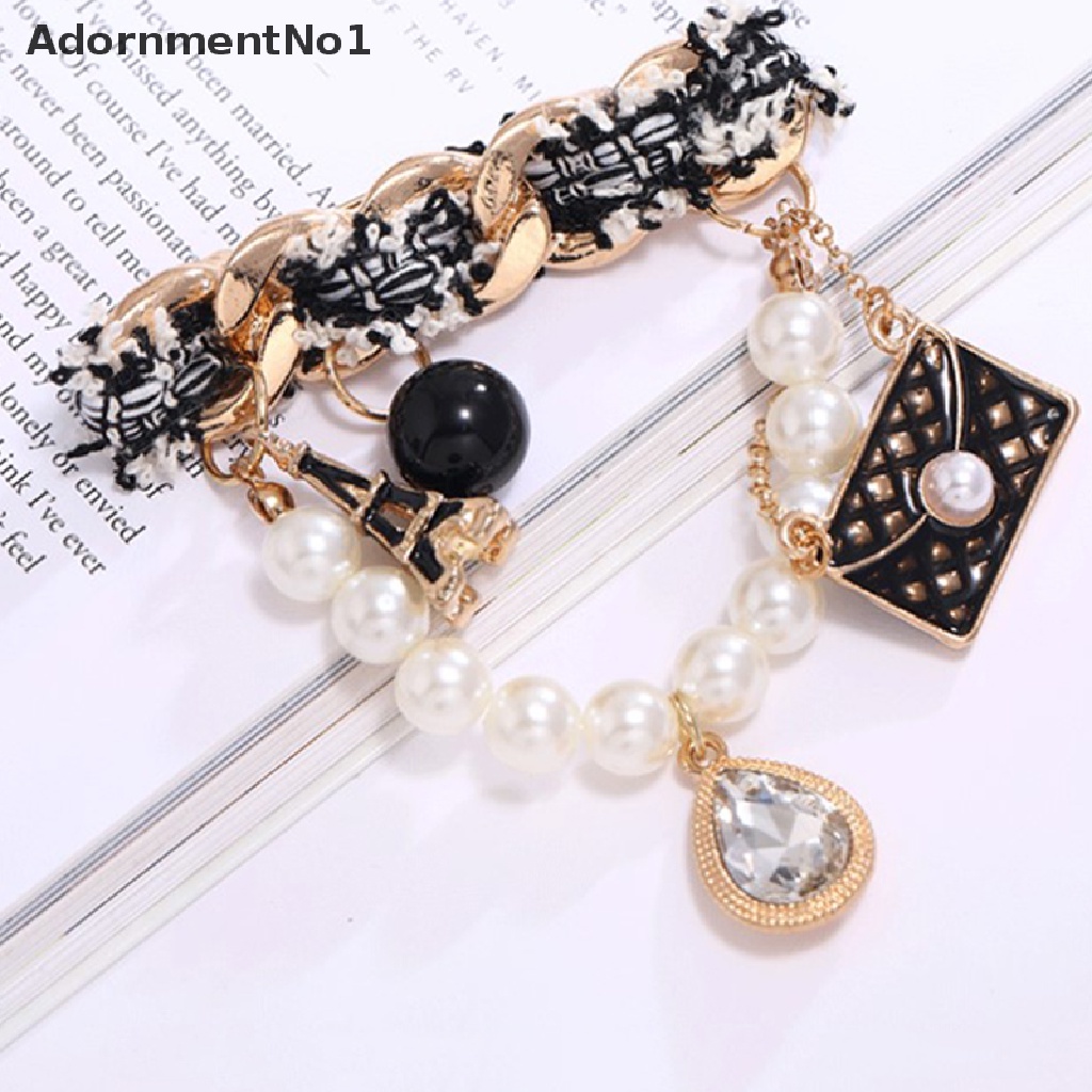 (AdornmentNo1) 1pc Bros / pin Gaya retro Aksen Mutiara + Kristal Untuk Aksesoris Wanita