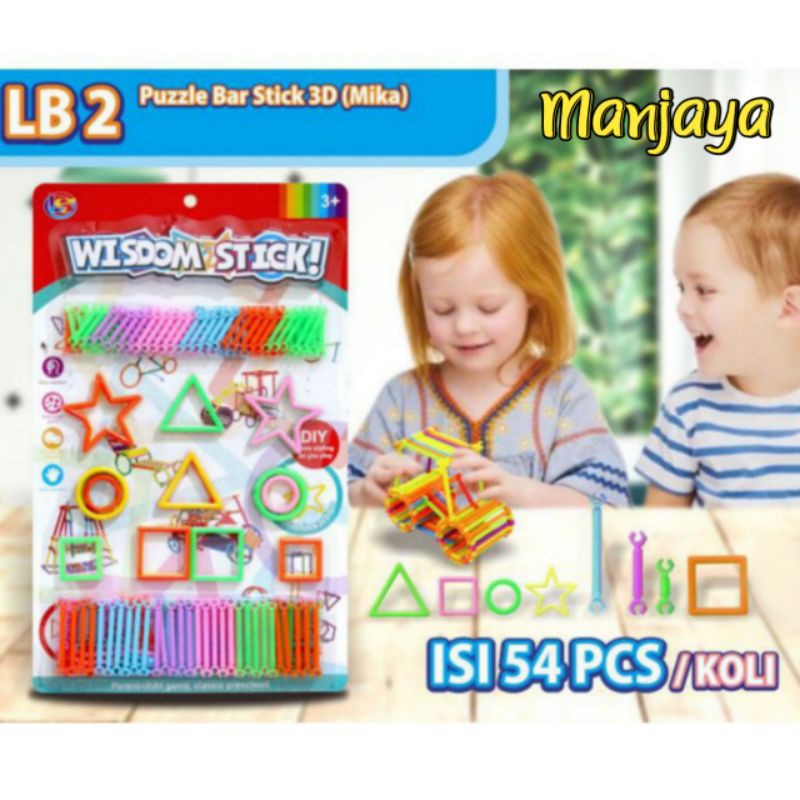 LB7.MAINAN EDUKASI PUZZLE STICK LEGO BAR 3D