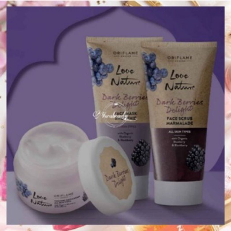 0Love nature Dark Berries Delight Face Mask / Face Scrub / Face Cream