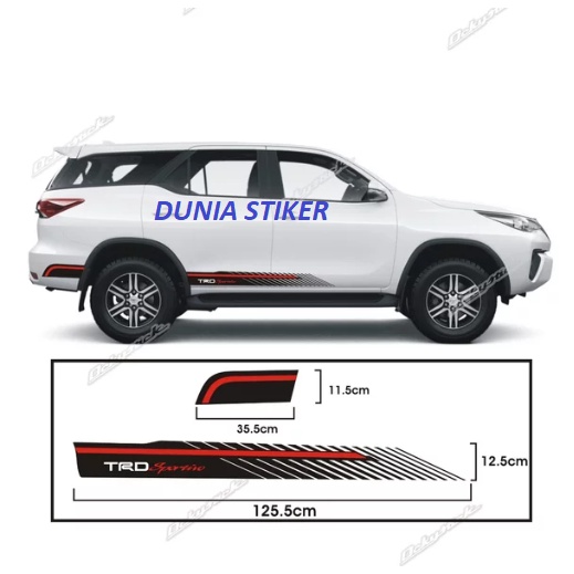 CUTTING STIKER MOBIL FORTUNER STIKER LIST TRD SPORTIVO STIKER MOBIL TOYOTA FORTUNER