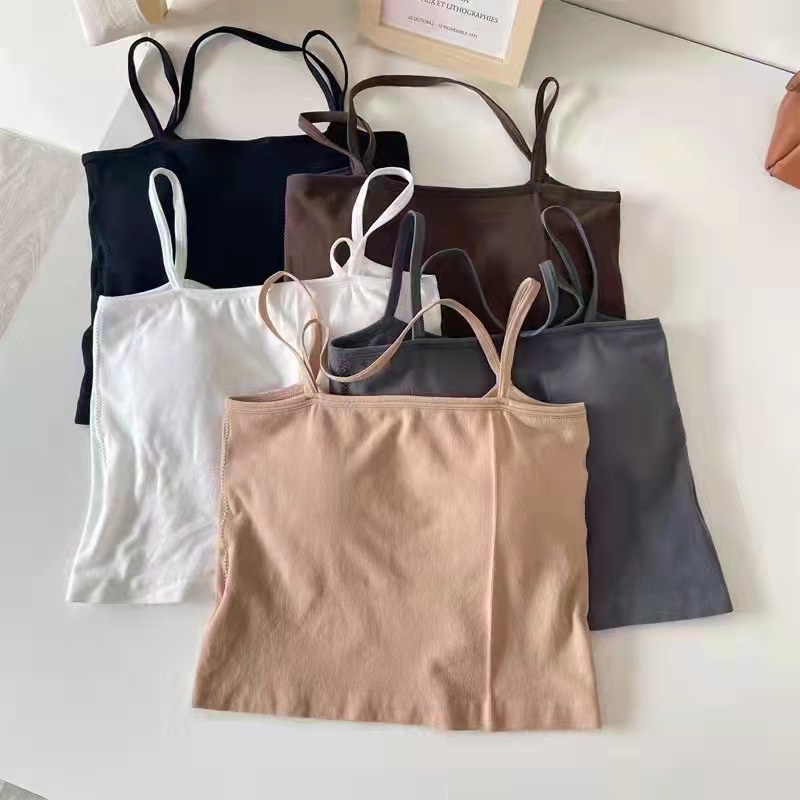 DF BR103 Bh Tanktop Crop Top 3 Tali Pakaian Dalam Wanita Cewek Korea Tank Top Cup Bra