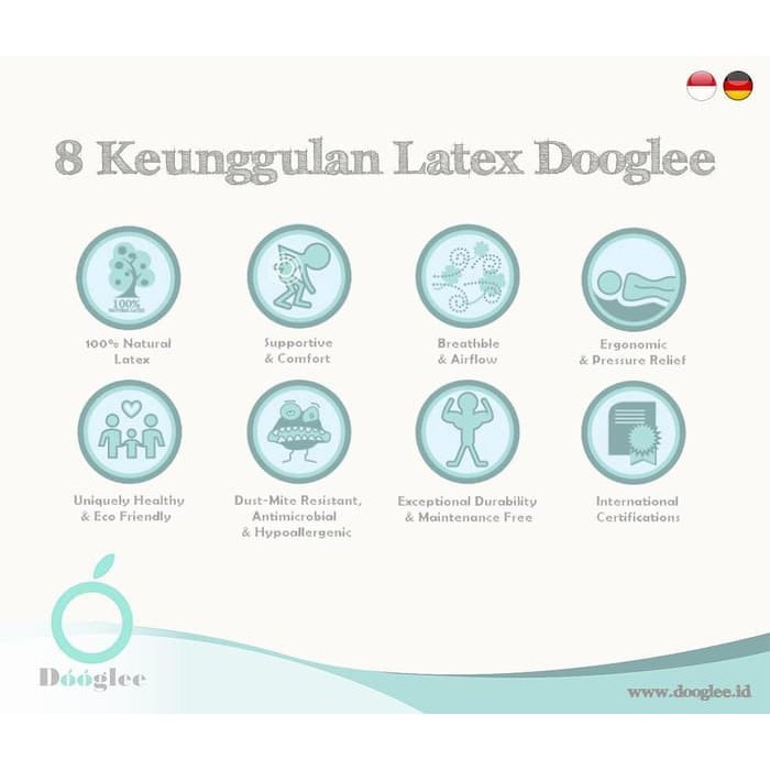 Dooglee Infant Bolster Natural Latex Guling Bayi Newborn