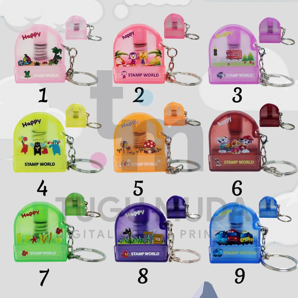 Gagang Stempel STAMP WORLD Lucu/Karakter Gantungan Kunci Murah 1028 / 2810 | GROSIR PARTAI BESAR