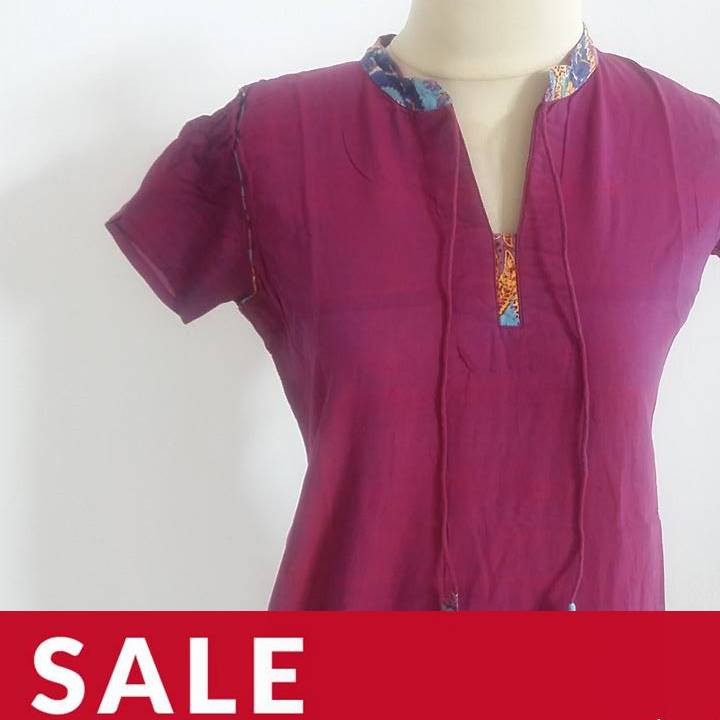 SALE! Set baju wanita model pakistan lengan pendek Ungu Import