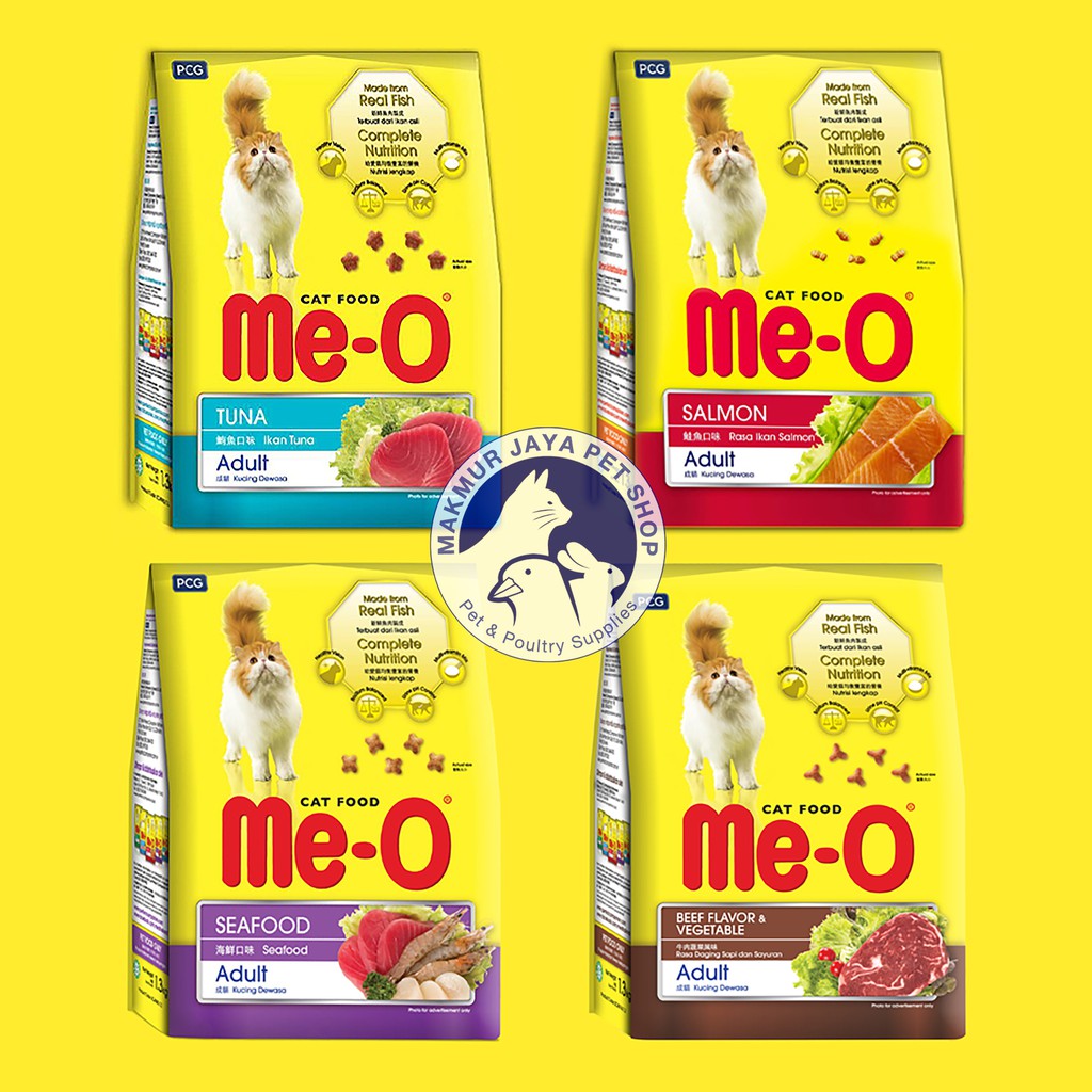 MeO Me-O Adult Cat Food Makanan Kucing Salmon Tuna 1,1 kg 1,2 kg