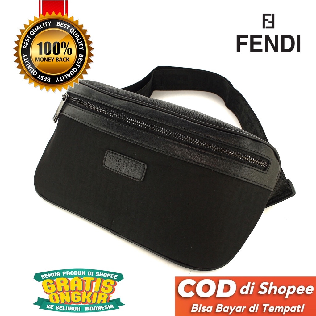 TOKOKOE -  Tas Pinggang Waist Bag Import Tas Pria Premium - FND WB9 Black