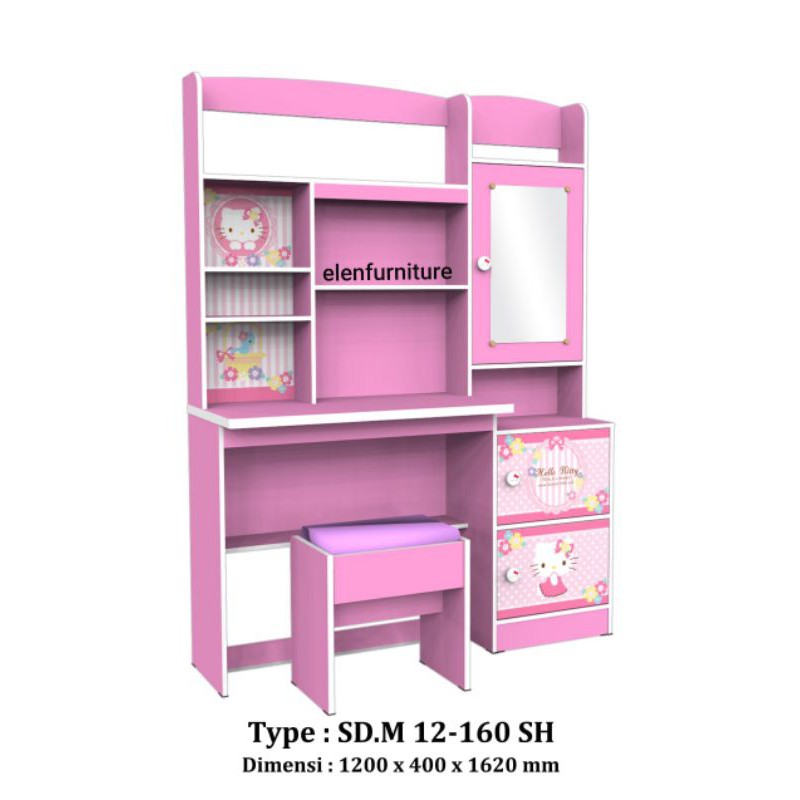 Meja Belajar Meja Rias Kaca Karakter Shopee Indonesia