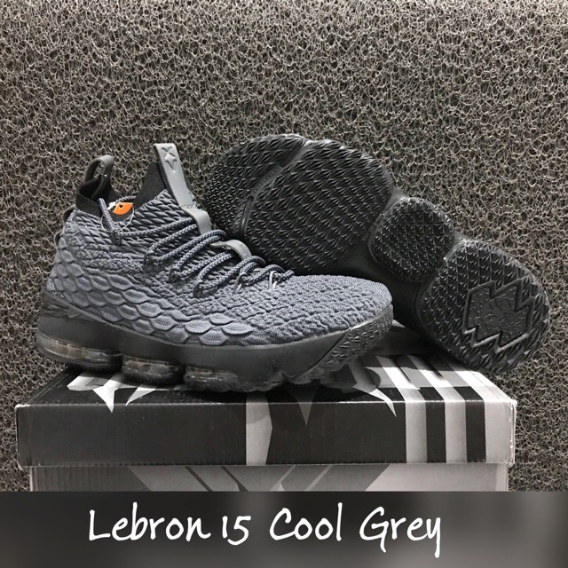 Lebron 15 Cool Grey / Sepatu basket james abu hitam black