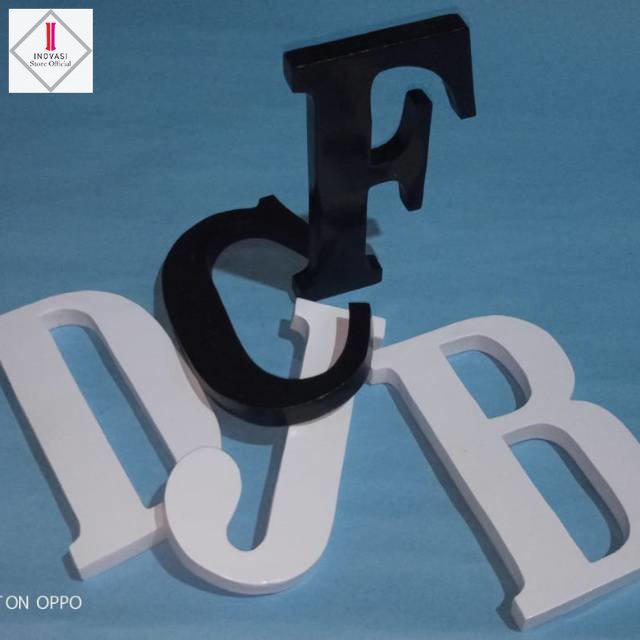 Huruf Timbul Kayu/Multiplexs/Plywood ukuran tinggi 15cm warna