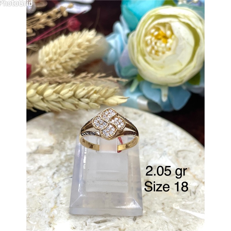 Cincin model daun mata ac 3413 - 2.05 Kuning 375/8K