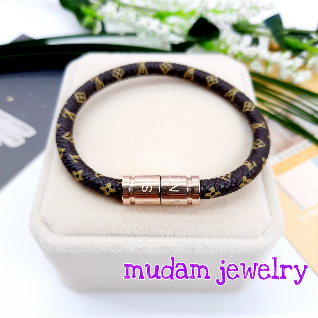 Gelang Model Kulit L* Mono dan Combinasi Magnet Tersedia Warna Gold dan Rose Gold