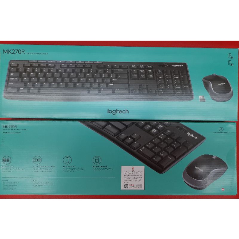 Keyboard  Mouse Wireless Logotech MK270R Ory  Baru Full Size Wireless Combo Murah