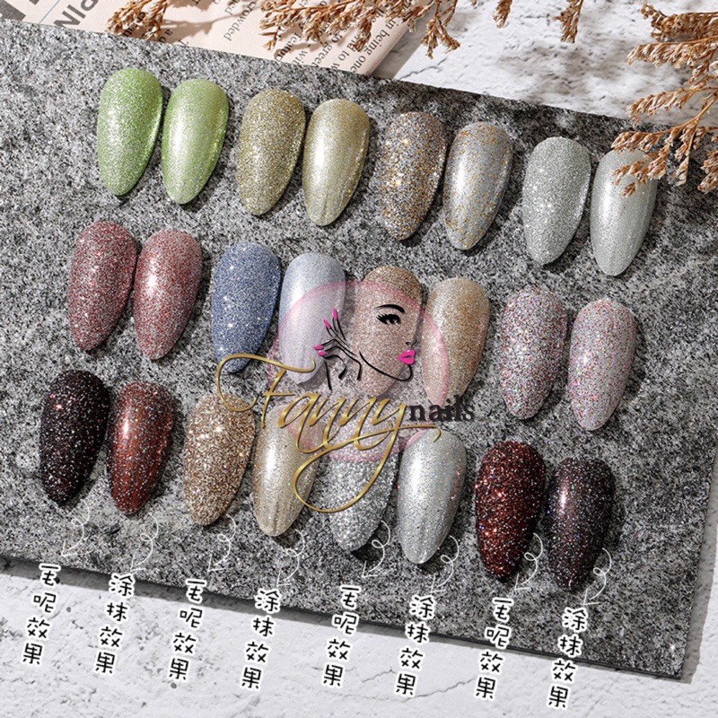 Glitter nails set 8 warna PREMIUM mix size ombre nailart hiasan swarovski ab glitter pot nail