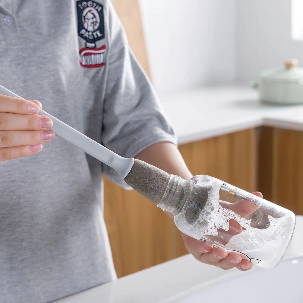 Sikat Spons Pembersih Botol Susu Bayi Dengan Gagang Panjang