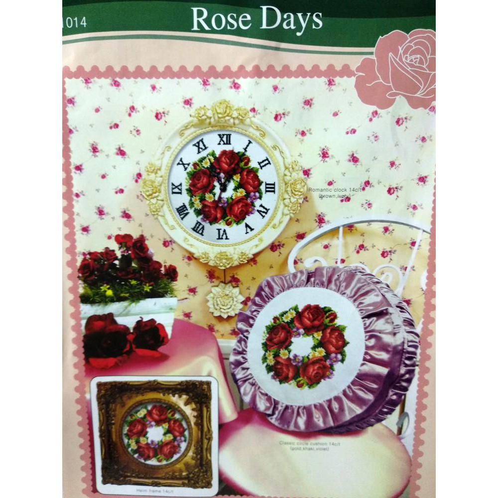 Paket DIY Craft Sulam Kristik DOME 261014 PP Bunga Flower Mawar Rose Pola di Kain