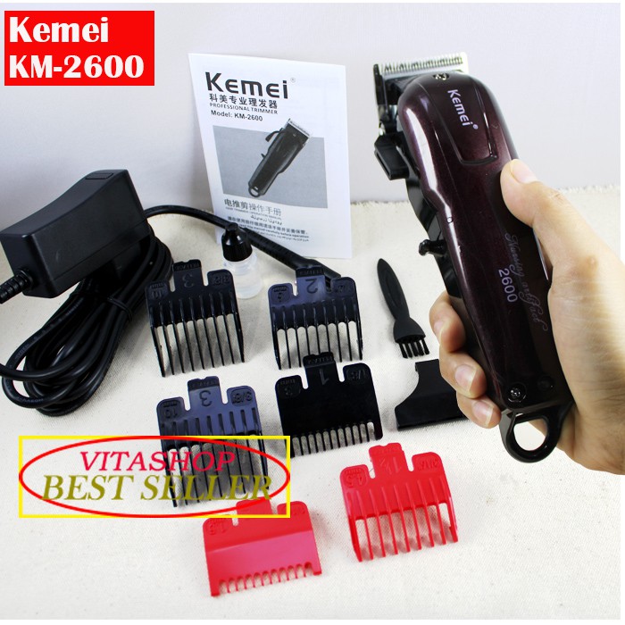 MESIN CUKUR RAMBUT KEMEI KM 2600 SEPATU SISIR SET KOMPLIT clipper