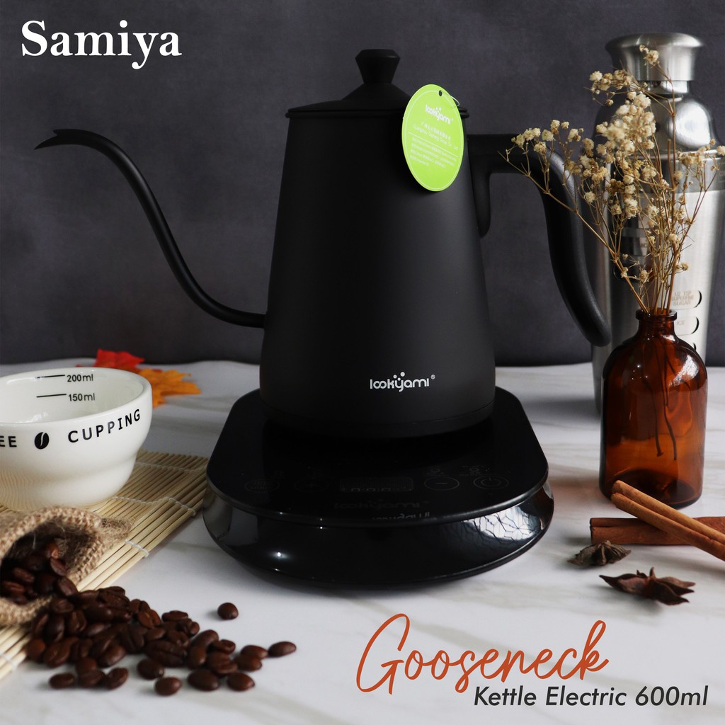 Jual Gooseneck Kettle Electric Lookyami Black 600ml Teko Air Kopi Listrik Elektrik Leher Angsa 2273