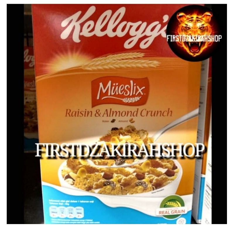 

Kellog's mueslix raisin & almond crunch 375gr