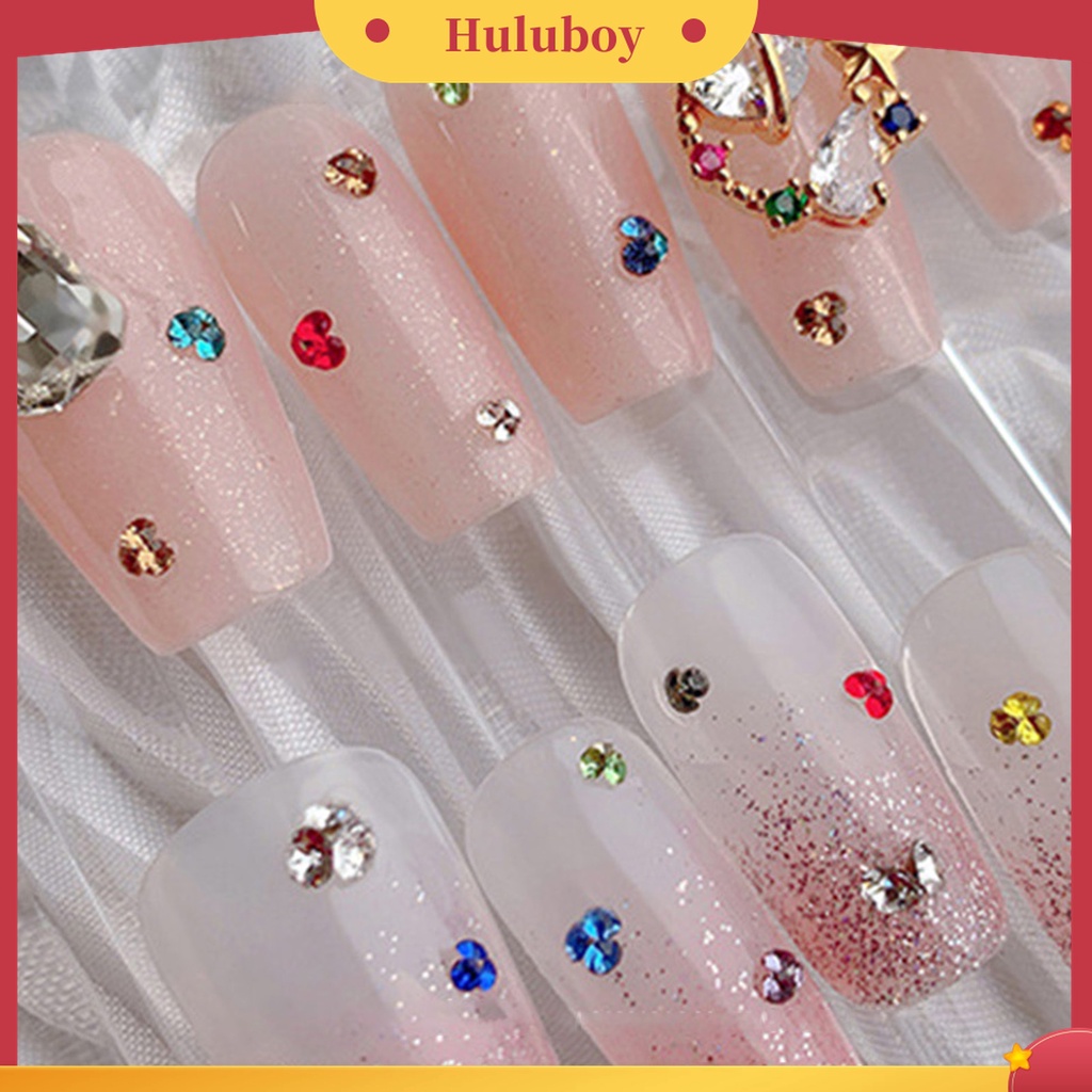 Huluboy Huluboy♡ 1440pcs / Kantong Berlian Imitasi Bulat Kecil Ringan Untuk Dekorasi Nail Art DIY