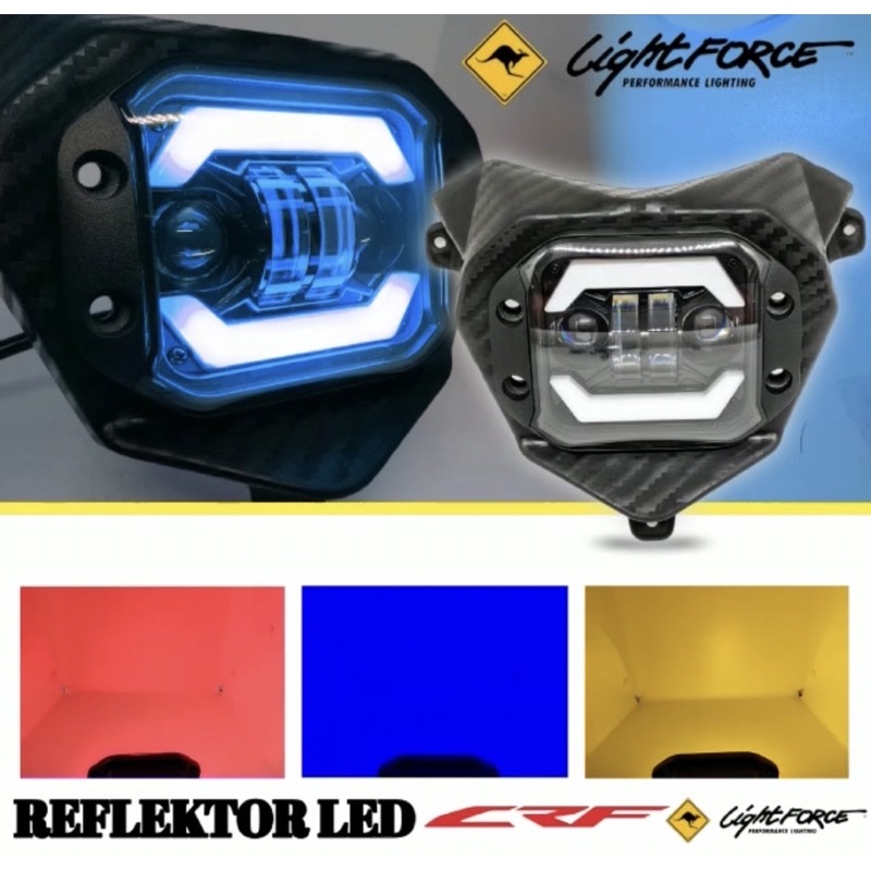 Reflektor LED carbon CRF150 KLX150 WR155 KEDOK LAMPU DEPAN CRF CARBON SET LAMPU