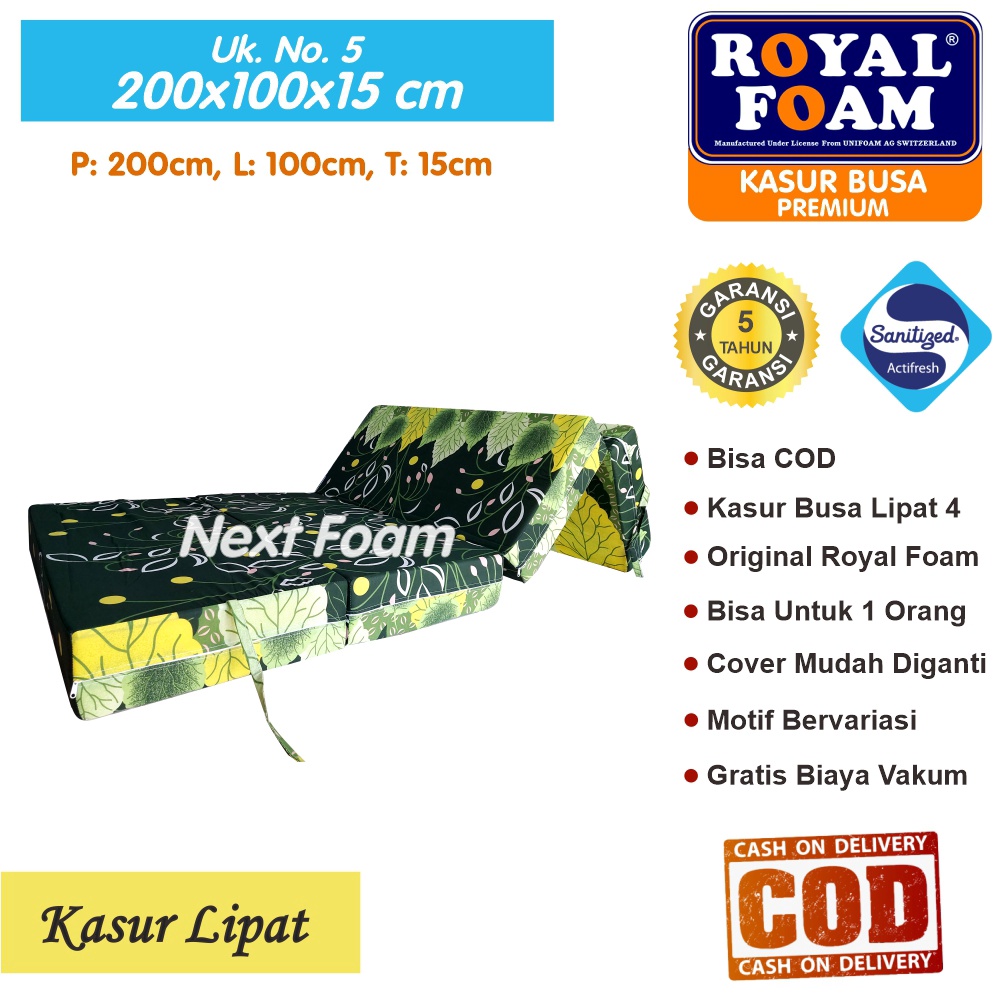 Kasur Busa Lipat Royal Foam Ukuran No 5 200x100x15 cm Tebal 15 cm D16 ORIGINAL Garansi 10 Tahun