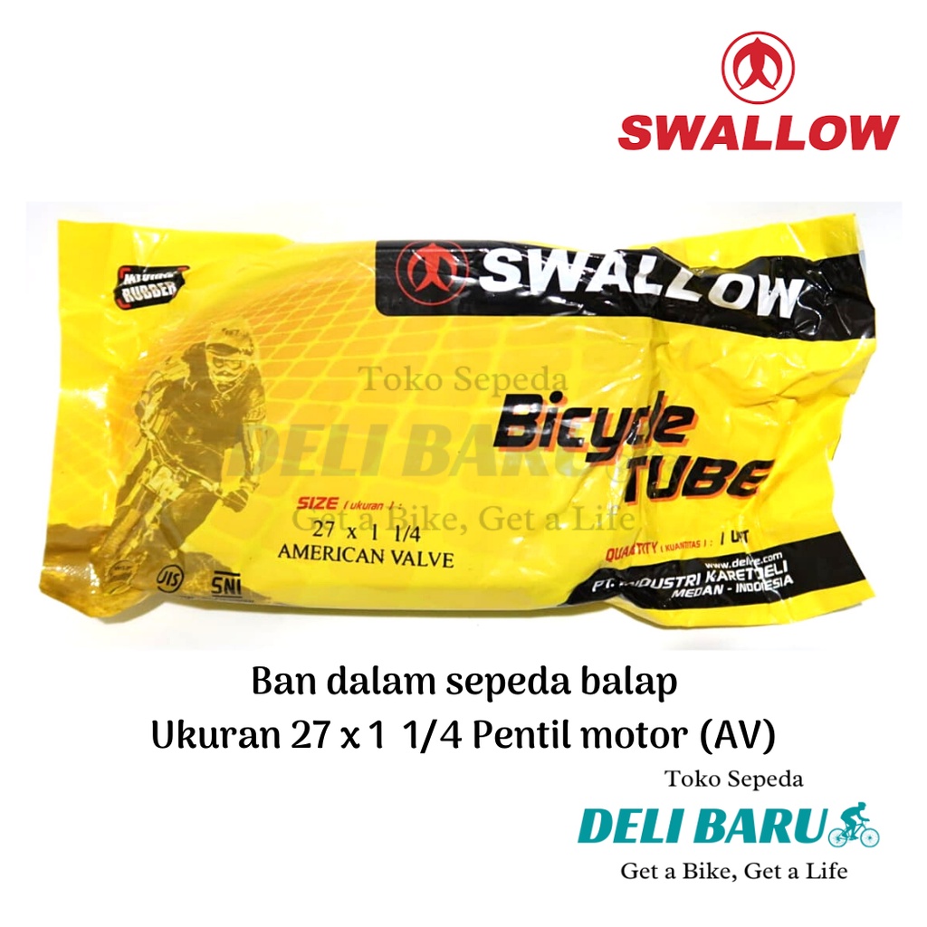 Swallow Ban dalam 27 x 1 1/4 pentil motor AV sepeda balap jadul