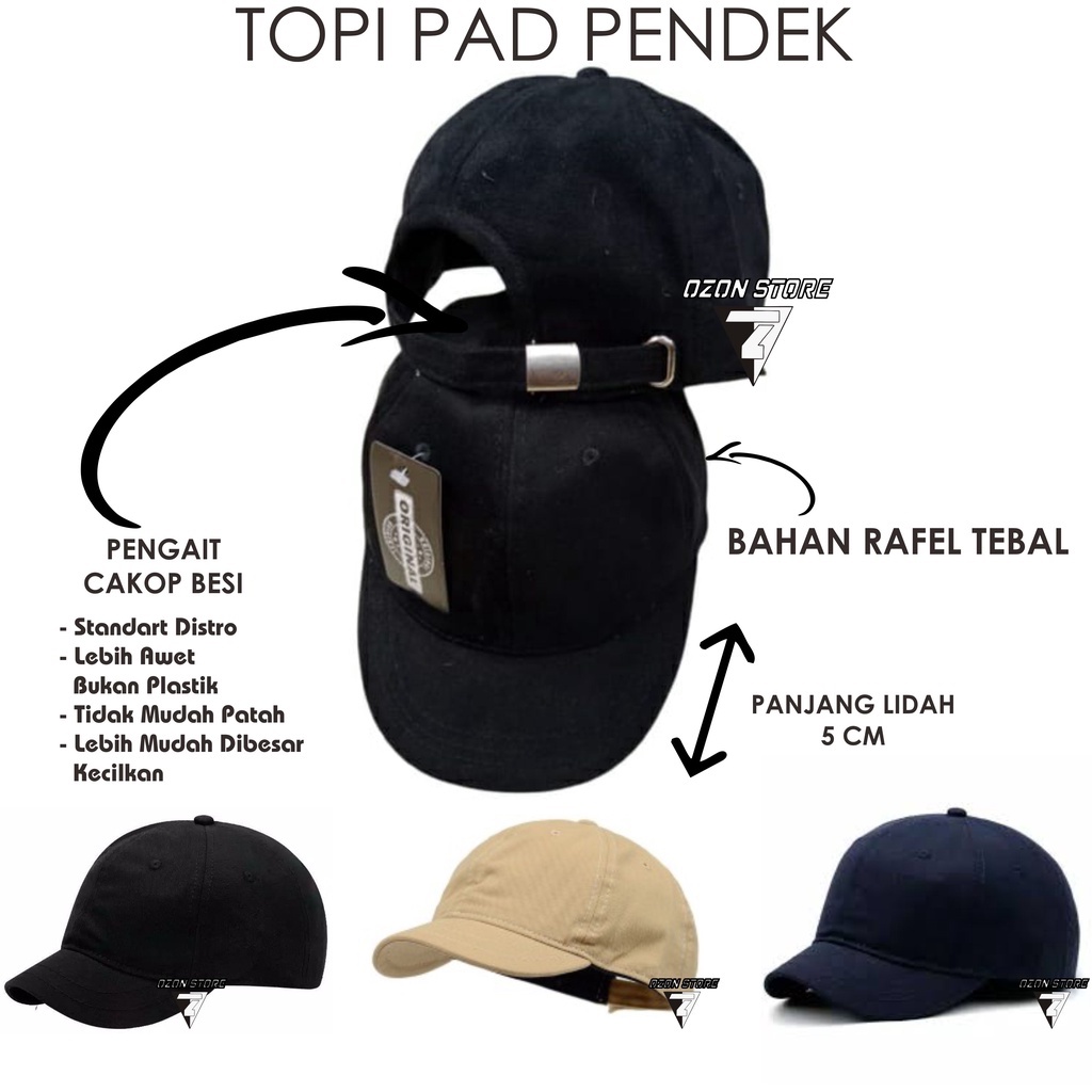 Topi polos baseball distro pad pendek korea lidah pendek dewasa pria dan wanita Classic Style Japan