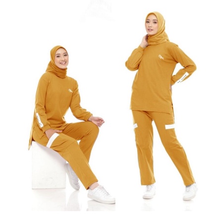 Set Baju Olahraga Muslim Wanita Remaja Modis Terbaru 2022 Model Kekinian Trendy Setelan Atasan Santa