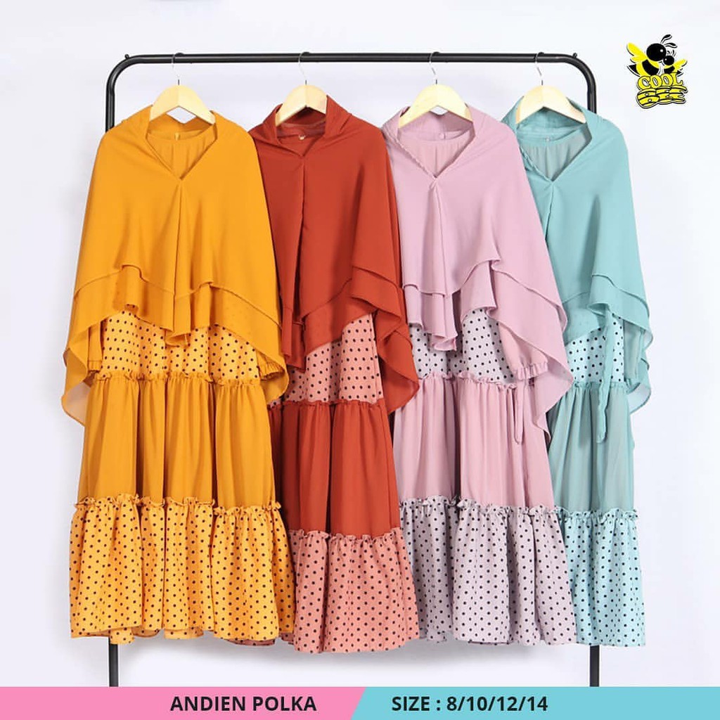 SALE/GAMIS ANAK SET // GAMIS ANDIEN POLKA // GAMIS ANAK COOLBEE // MELBABYKIDSTORE