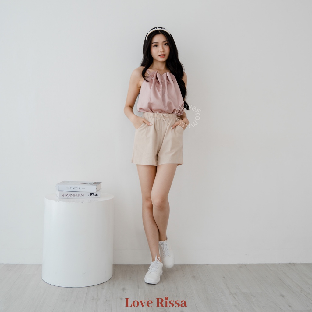 Celana Pendek Rumah Wanita HANA Celana Pendek High Waist Celana Santai Karet Katun Shorts Sport Hot Pants Casual Shorts Love Rissa