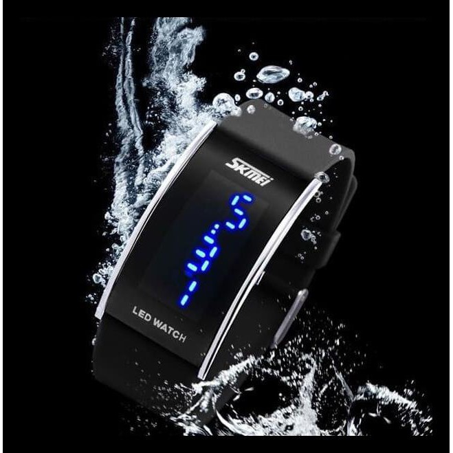 MURMER JAM TANGAN PRIA WANITA ORIGINAL SKMEI LED MODEL GELANG ANTI AIR - PUTIH TERJAMIN