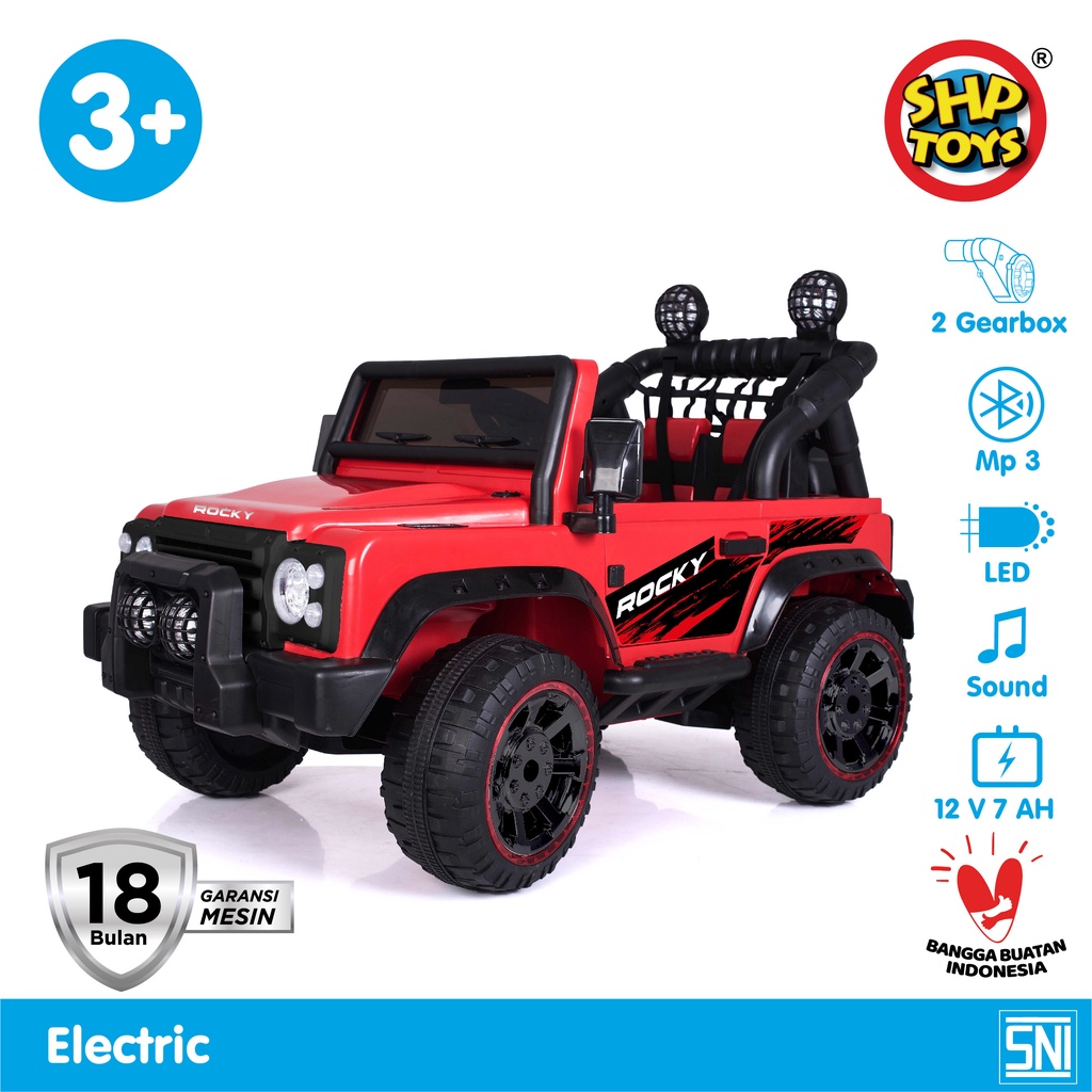 Rocky Volta Toys by SHP (Volta 5008) Mobil Mainan Aki 12v Remote Control Ban Karet